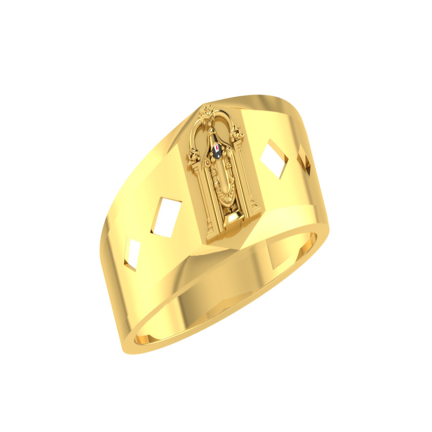 Lord Balaji Gold Design Ring For Men Crafted In K K Yellow Gold